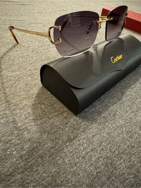 Cartier Gold Frame Sunglasses Wires